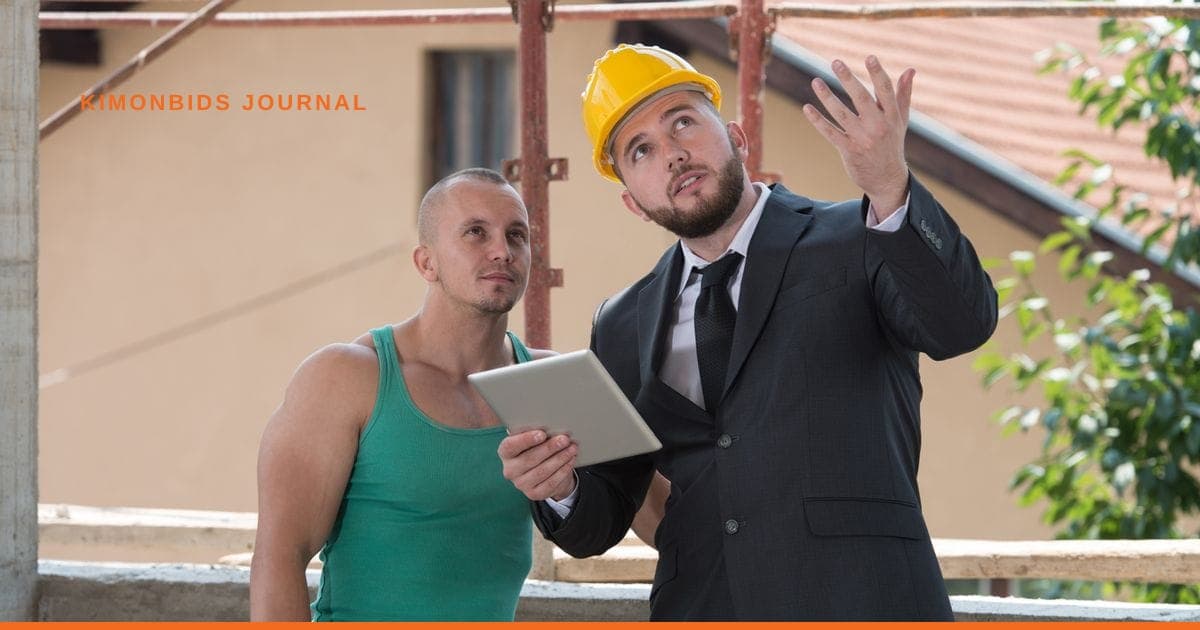 Professional lifestyle photograph with the article title "What Recent Construction Work Tender Numbers Mean for Bidders" overlaid.