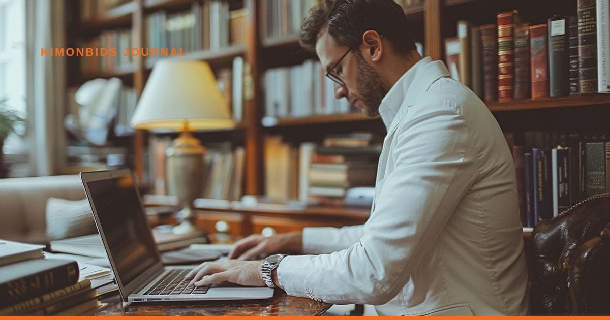 Professional lifestyle photograph accompanying the KimonBids Journal article "Building a Reusable Bid Content Library That Saves Time".